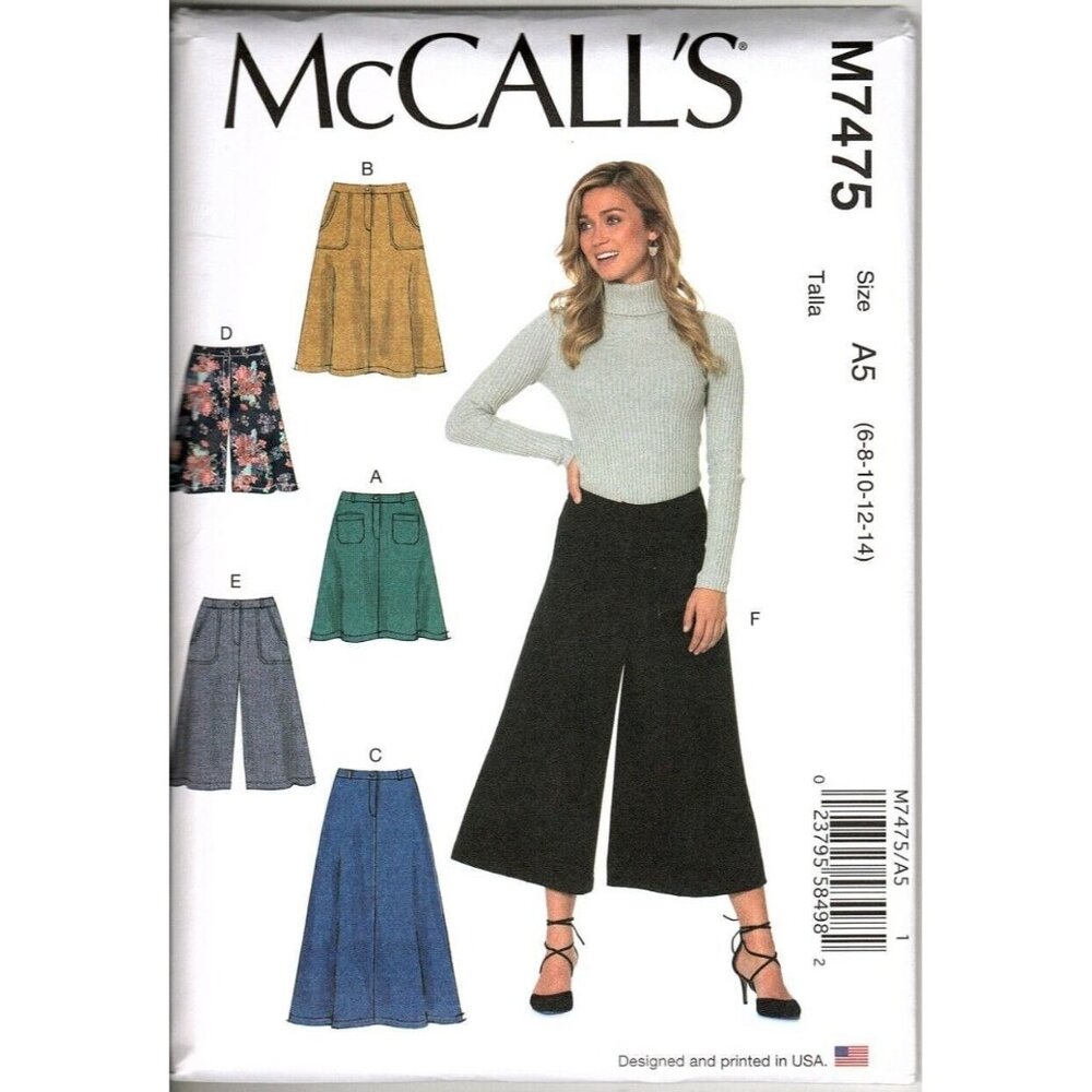 McCall's M7475 Misses 6 to 14 Skirts, Shorts and Culottes Uncut Sewing Pattern